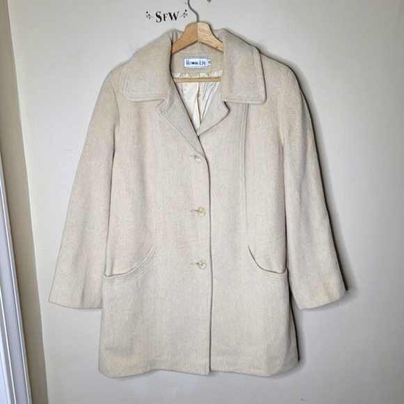 VTG Herman Kay Wool Car Coat Size 12 Made in USA Classic 3-Button Lined - Picture 2 of 11